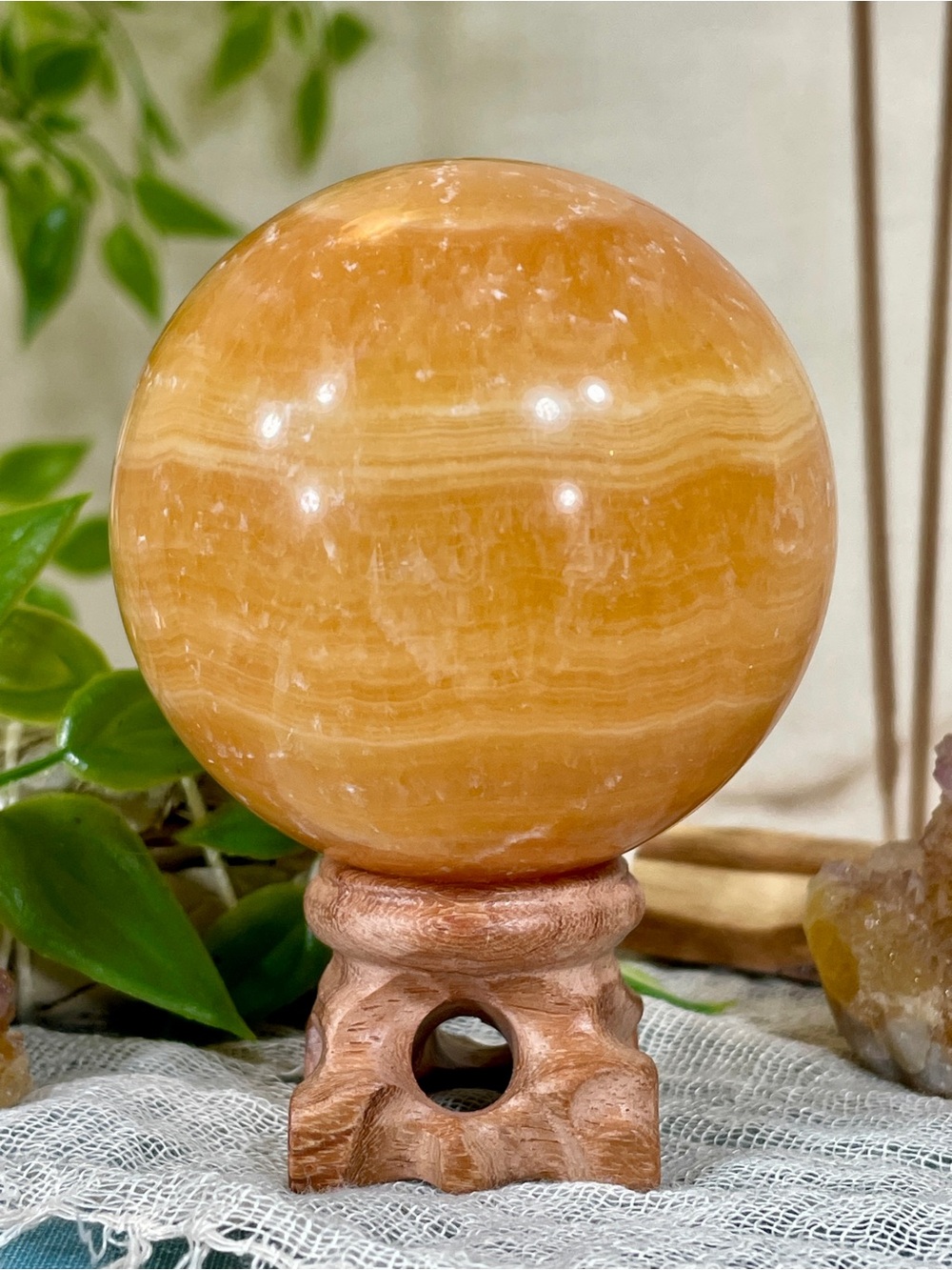 !!! NEW !!! 2739 Orange Calcite Crystal Sphere